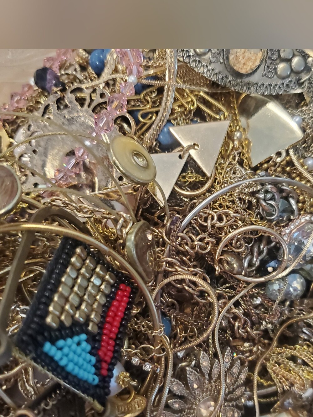 5 Pounds Gold-Tone Mixed Jewelry Lot For Crafts DiY Jewellery Making Repairs zz